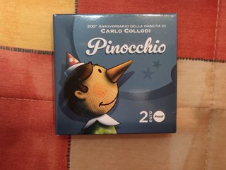 2 Euro euros Italia Pinocchio Proof 2026 Collodi