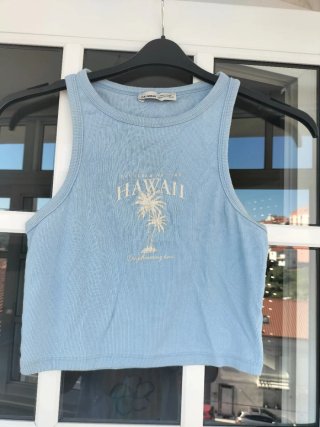 Top Pull&Bear Hawaii Azul Talla XS
