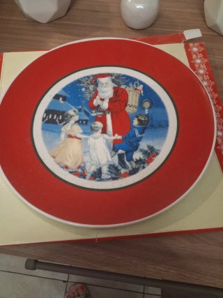 Piatto decorativo natalizio Babbo Natale