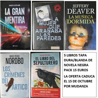 Pack de cinco novelas de misterio