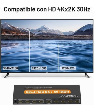 Splitter HDMI 1x8 4K 8 Salidas · Nuevo