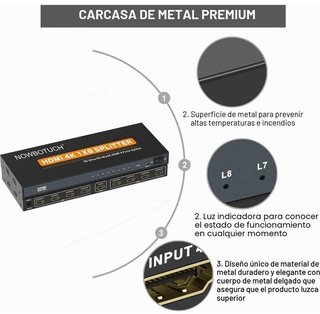 Splitter HDMI 1x8 4K 8 Salidas · Nuevo