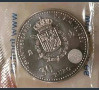 Moneda Plata 30 Euros Juan Carlos I