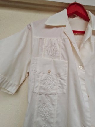 Vestido Guayabera Artesanal Cubano Talla 38/40