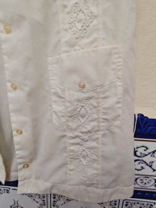 Vestido Guayabera Artesanal Cubano Talla 38/40