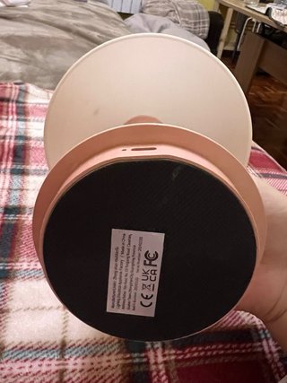 Lámpara de mesa táctil rosa y blanca