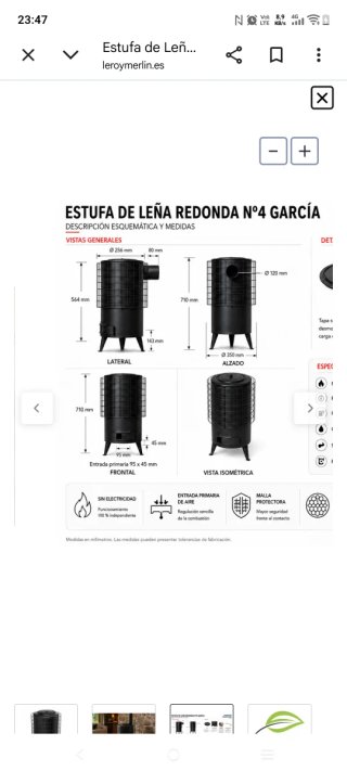 Estufa de Leña Redonda García