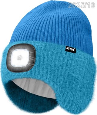 ATNKE LED Gorro Orejeras Luminoso Recargable Azul