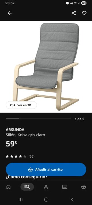 Sillón IKEA Årsunda Gris