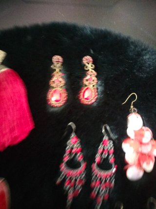 Lote Pendientes Vintage Rojo y Dorado