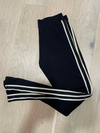Leggings H&M Negros con Rayas Laterales XS
