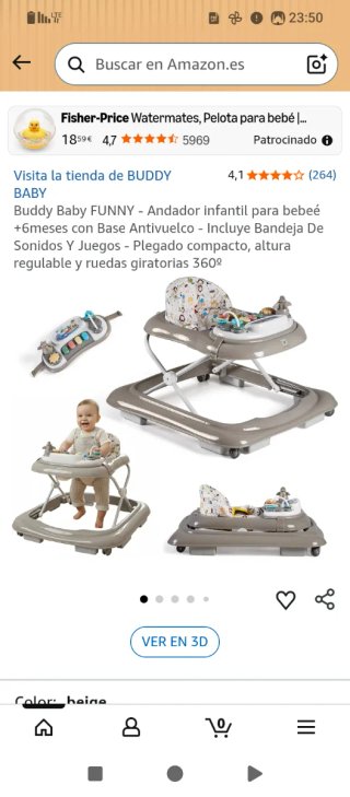 Andador Buddy Baby FUNNY beige