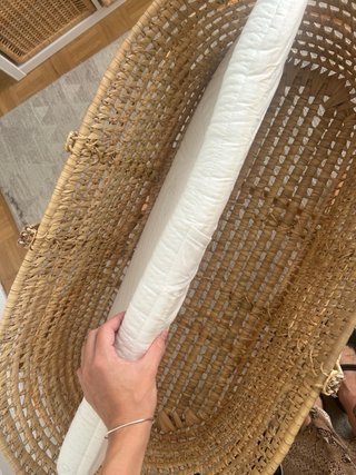 Moisés de mimbre para bebé con colchón