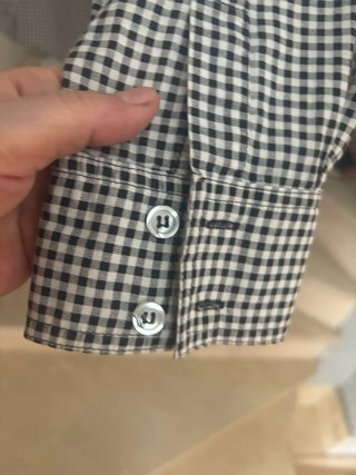 Camisa Cuadros Vichy Blanco y Negro Talla M