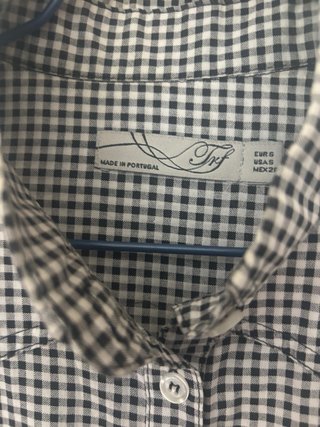 Camisa Cuadros Vichy Blanco y Negro Talla M