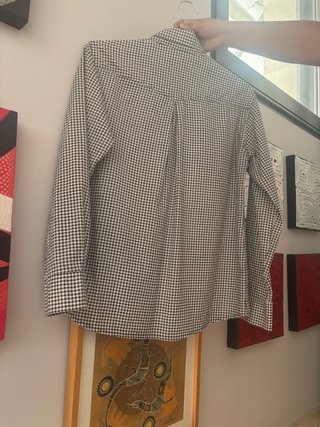 Camisa Cuadros Vichy Blanco y Negro Talla M