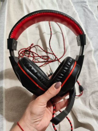 Cuffie Gaming Nero-Rosse