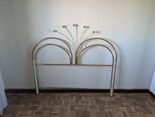 Cabecero de Cama Vintage Dorado y Blanco