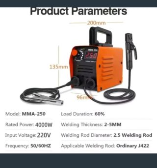 Soldador MMA-250 con accesorios