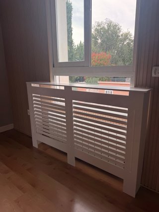 Cabecero cama de lamas Blanco de Madera.