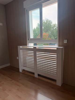 Cabecero cama de lamas Blanco de Madera.