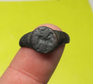 impresionante rarisimo anillo sello romano caballo