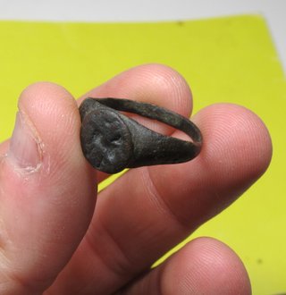 impresionante rarisimo anillo sello romano caballo