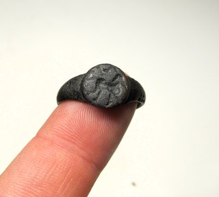 impresionante rarisimo anillo sello romano caballo