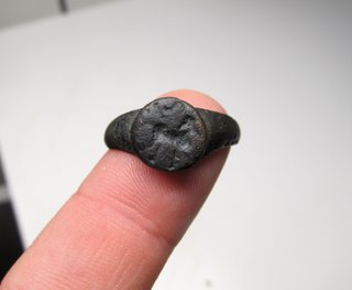 impresionante rarisimo anillo sello romano caballo
