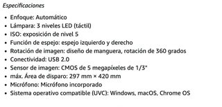 Escáner cámara documentos A3 5MP USB · Nuevo