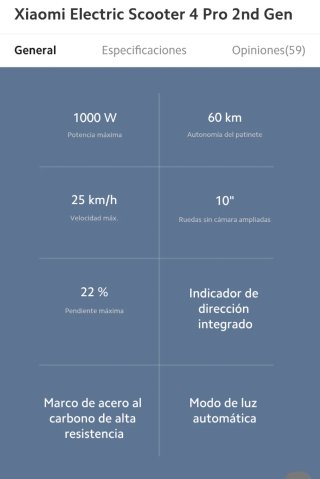 Patinete Eléctrico Xiaomi 4 Pro 2ª Generación