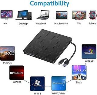 Grabadora DVD externa USB 3.0 + lector SD · Nueva