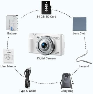 Cámara Digital 4K 72MP Autofocus 18X + 64GB Nueva