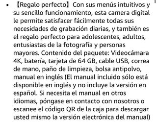 Cámara Digital 4K 72MP Autofocus 18X + 64GB Nueva