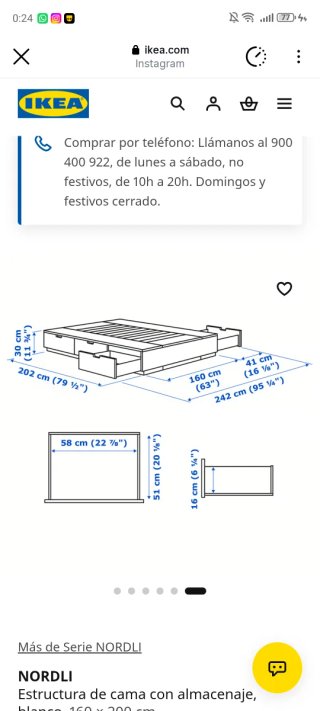 Cama 160x200 con 6 Cajones