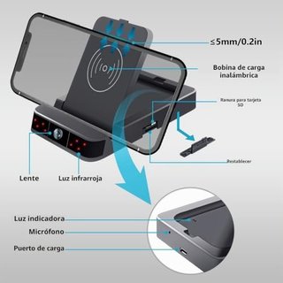 Cámara WiFi Oculta + Cargador Inalámbrico · Nueva