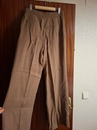 Pantalón Ancho Zara Marrón