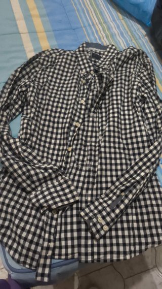Camisa Sfera cuadros blanco y negro Talla M