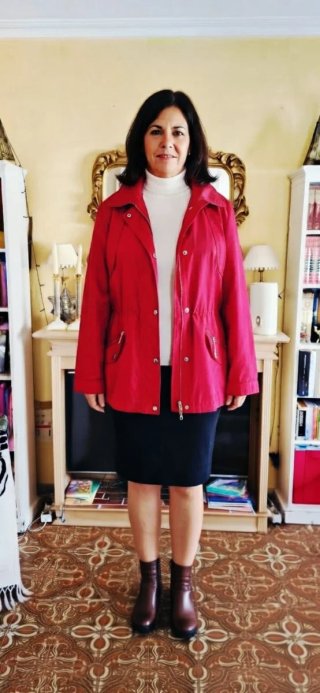 Chaqueta de Abrigo Roja Elegante