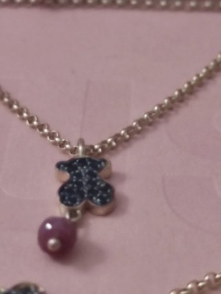 Conjunto Tous Plata Vermeil Rosado Corazón y Oso