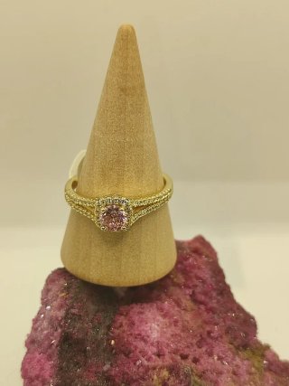 Anillo Xuping Oro Circonita Rosa