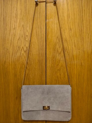 Bolso de piel beige/gris