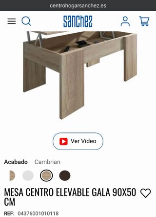 Mesa elevable GALA 90x50cm marca CHS.