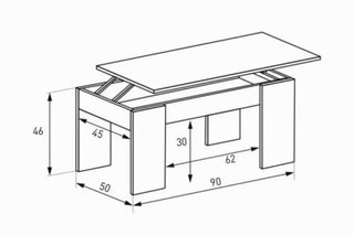 Mesa elevable GALA 90x50cm marca CHS.