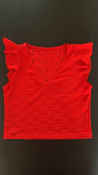 Top Rojo con Volantes
