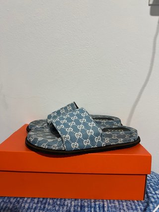 Chanclas Gucci GG Denim Azul
