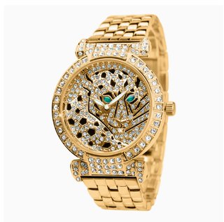 Reloj de Lujo Dorado con Diamantes