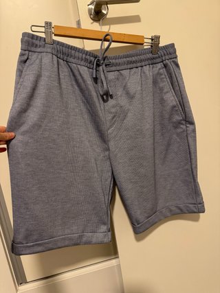 Pantalón corto de hombre gris azulado, talla XL
