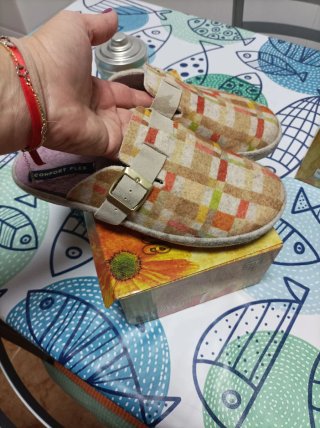 Zapatillas casa cuadros talla 38
