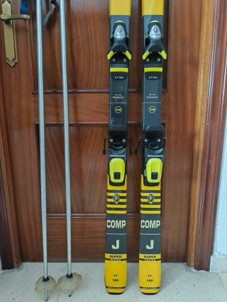 Esquís Rossignol Comp J 160cm con Bastones